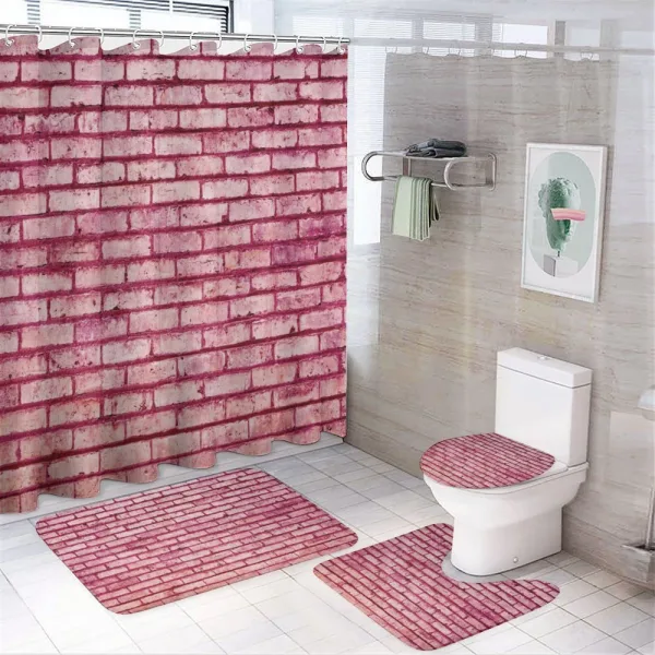 Old Brick Wall Facade on a shower curtain
