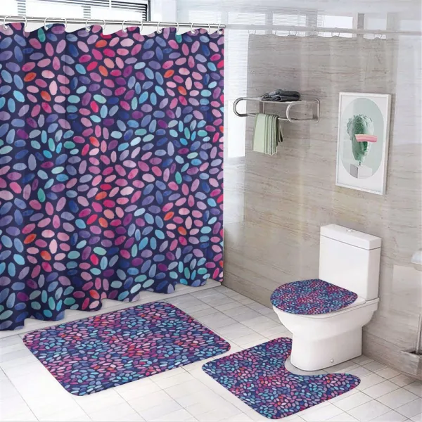 Oval Watercolor Spots on a shower curtain