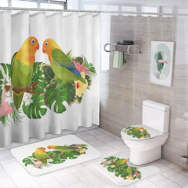 Parrot Botanical Branch on a shower curtain