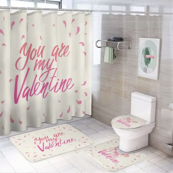 Romance Words on a shower curtain