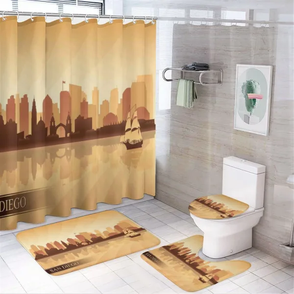Sailing Ship Design on a shower curtain