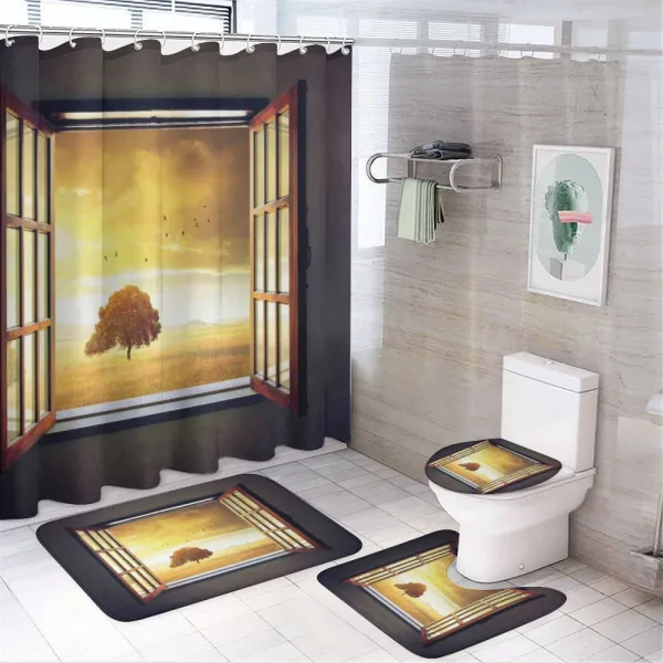 Spring Birds Country on a shower curtain