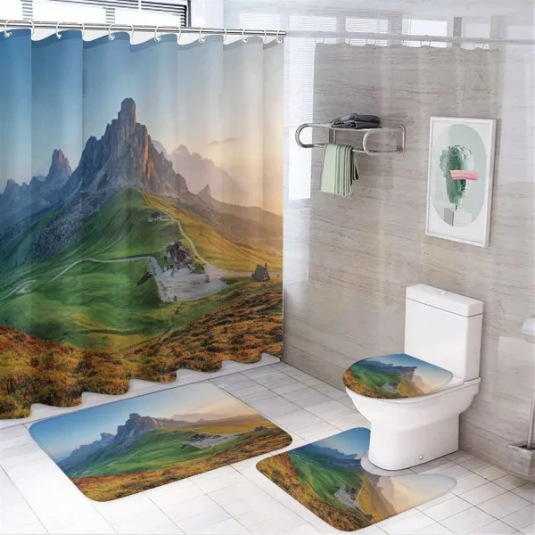 Sunrise at Dolomites on a shower curtain