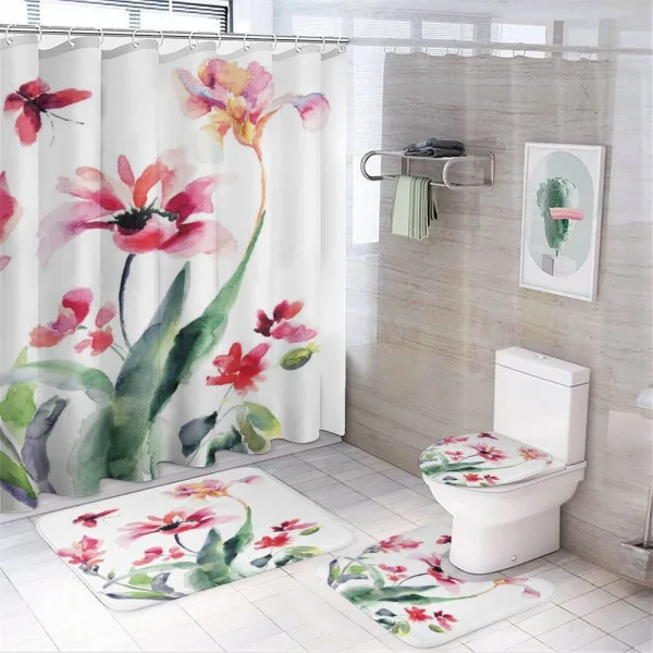 Watercolor Pastel Boho on a shower curtain