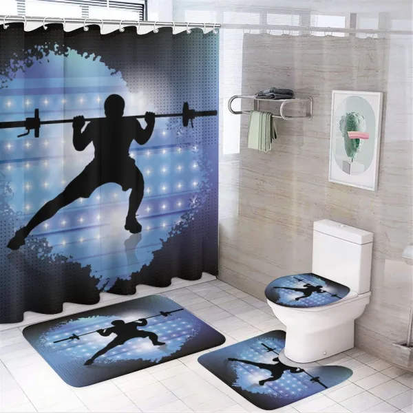 Wightlifter Silhouette on a shower curtain