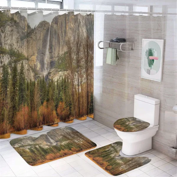 Yosemite Falls Trees on a shower curtain