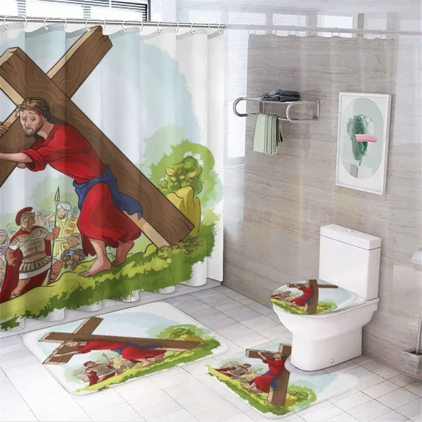 Ancient Roman Crowd Graphic on a shower curtain