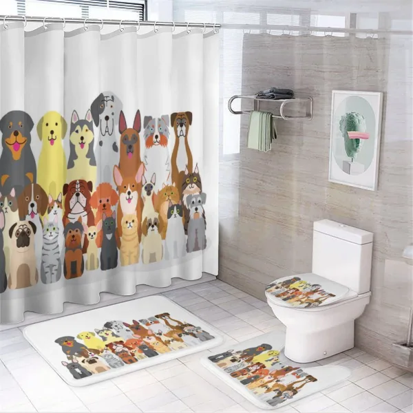 Animals Cartoon on a shower curtain