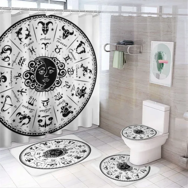 Black White Zodiac on a shower curtain