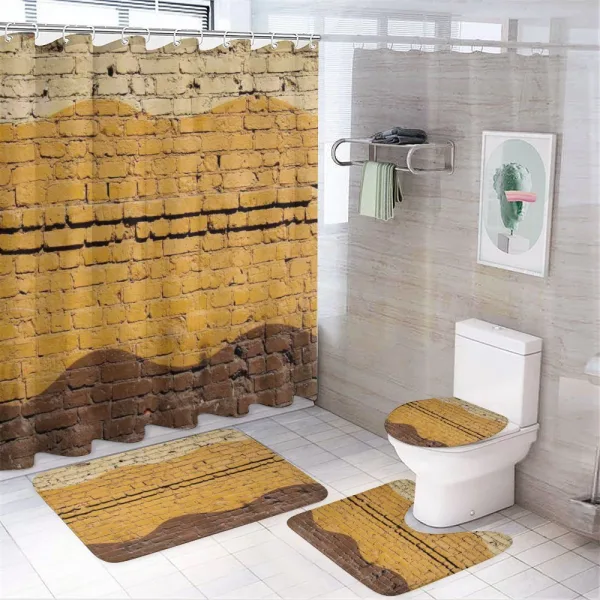 Brick Wall Waves on a shower curtain