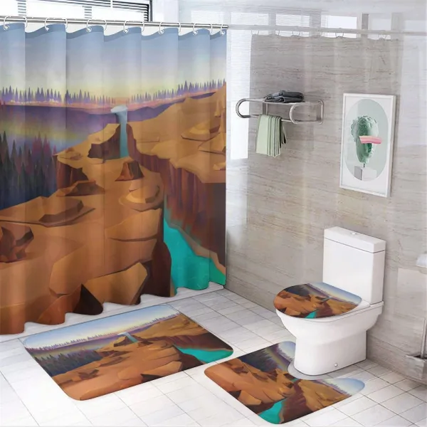 Cartoon Canyon on a shower curtain