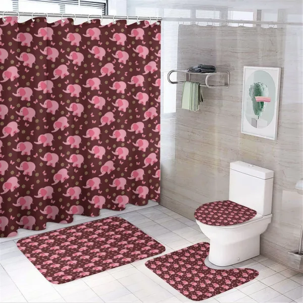 Flowers on a shower curtain