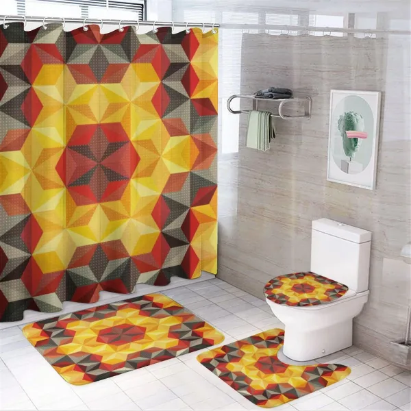 Geometric Fractal Art on a shower curtain