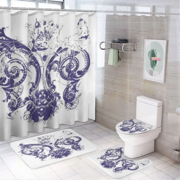 Grunge Lily Flag on a shower curtain