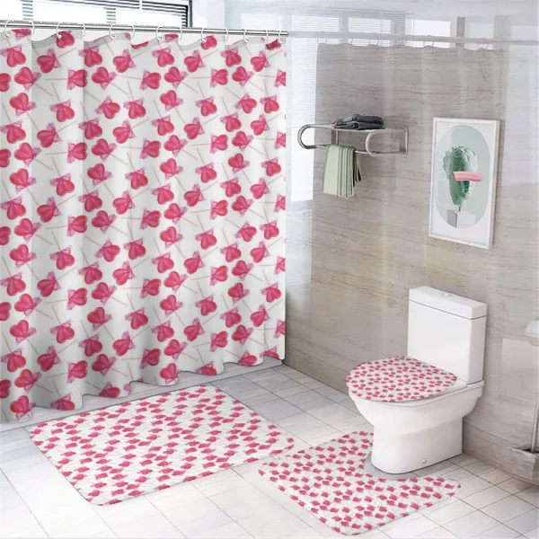 Heart Lollipops on a shower curtain