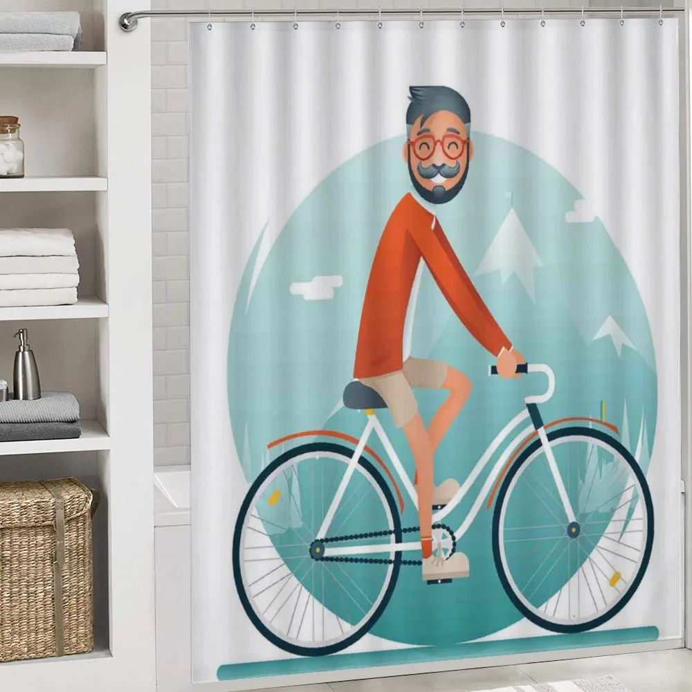 Hipster Guy Riding Bicycle — Detail 4