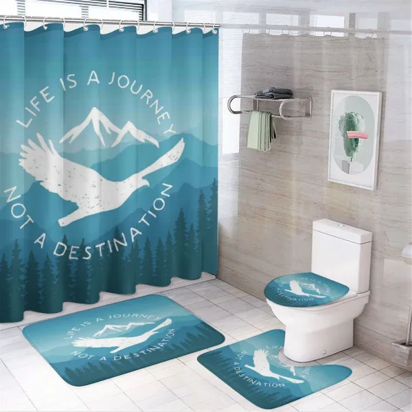 Life is a Journey Message on a shower curtain