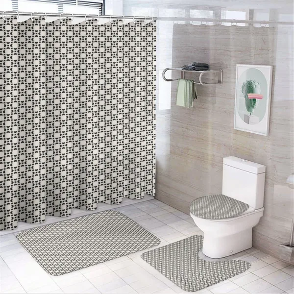 Modern Abstract Minimal Grid on a shower curtain