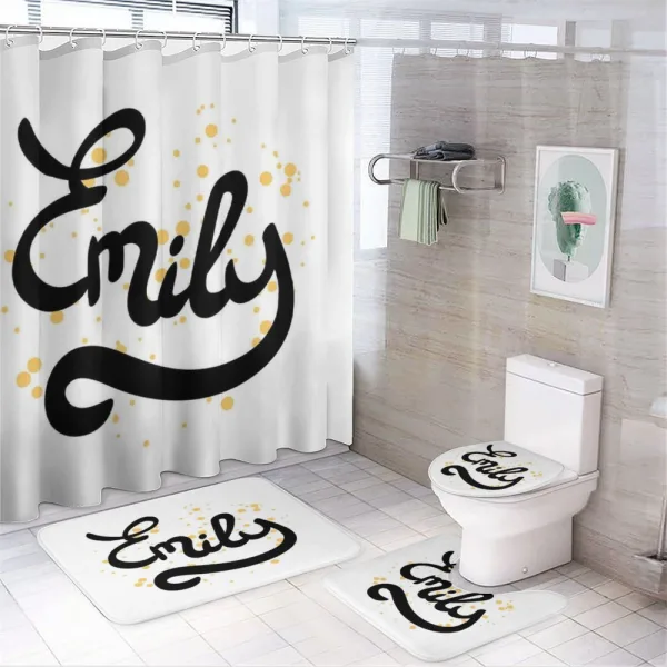 Modern Calligraphic Font on a shower curtain