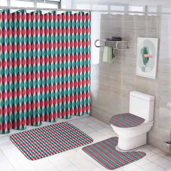 Old School Shapes on a shower curtain