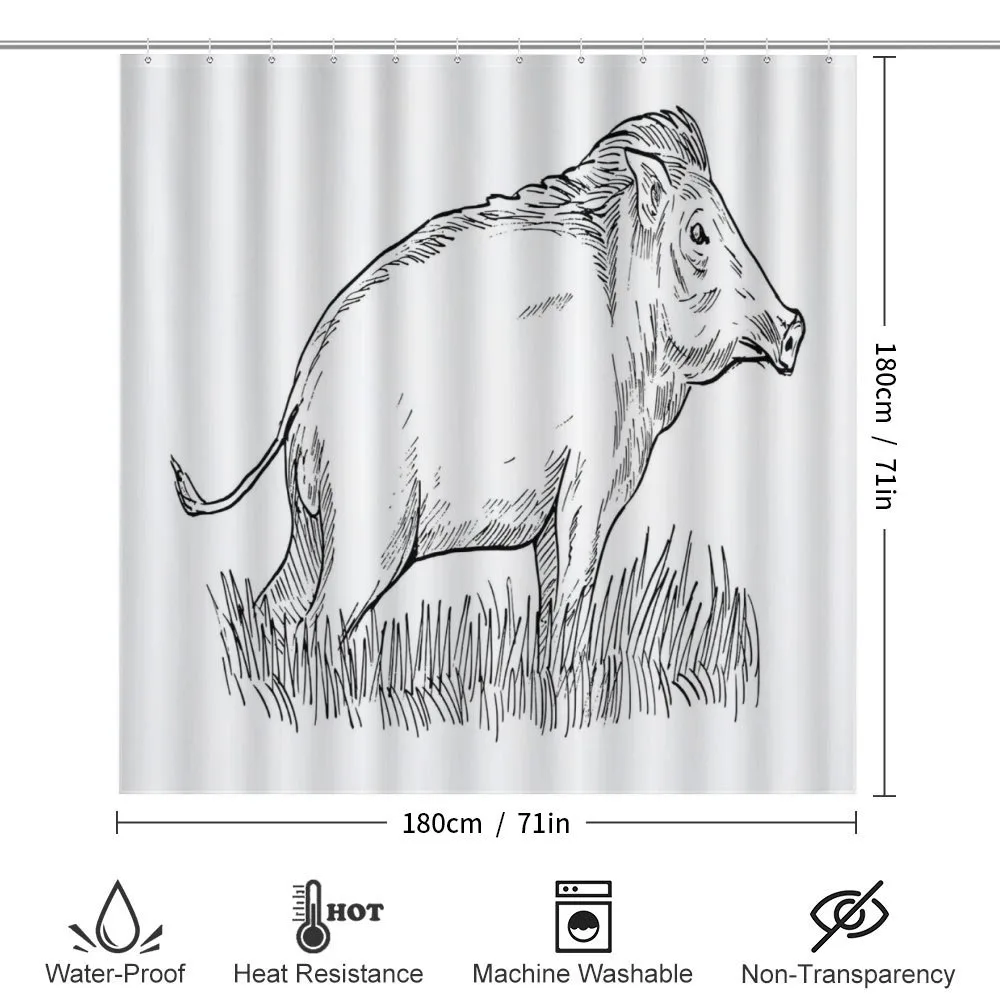 Outline Sketch Wild Boar — Detail 2
