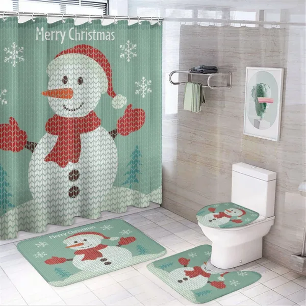 Pine Trees Cheerful on a shower curtain