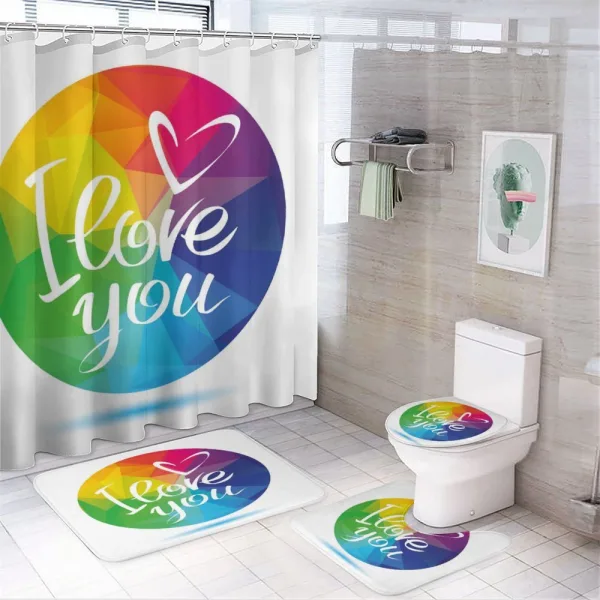 Round Frame Romance on a shower curtain