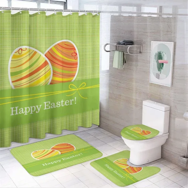 Striped Eggs on a shower curtain