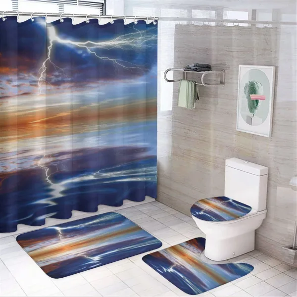 Thunder over Sea Storm on a shower curtain