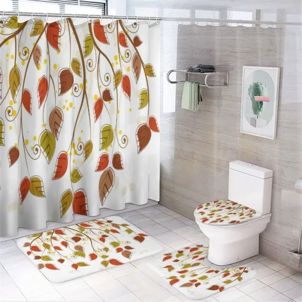 Branches Leaves Fall on a shower curtain