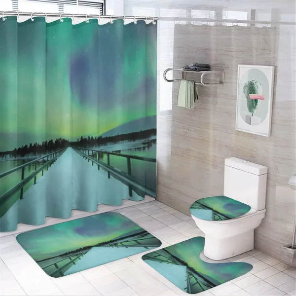 Bridge Snowy Arctic on a shower curtain