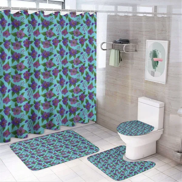 Colorful Flora Design on a shower curtain