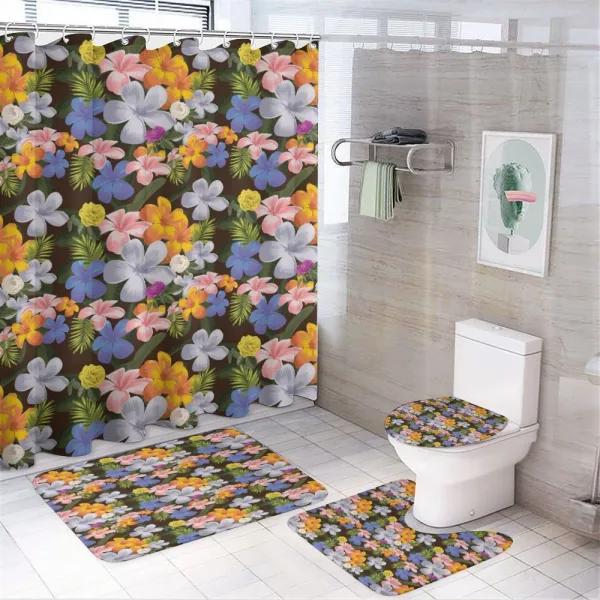 Colorful Various Flowers on a shower curtain