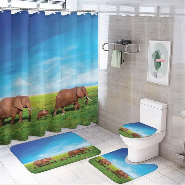 Elephant Family Africa on a shower curtain