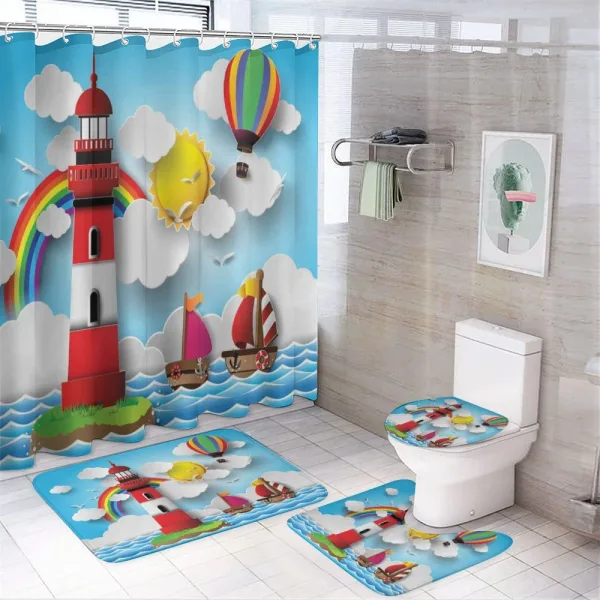 Kids Coast Cartoon on a shower curtain