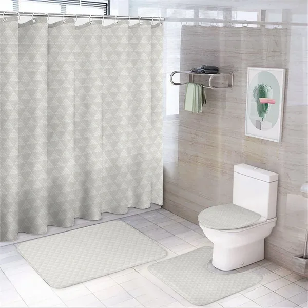 Modern Dotted Triangles on a shower curtain