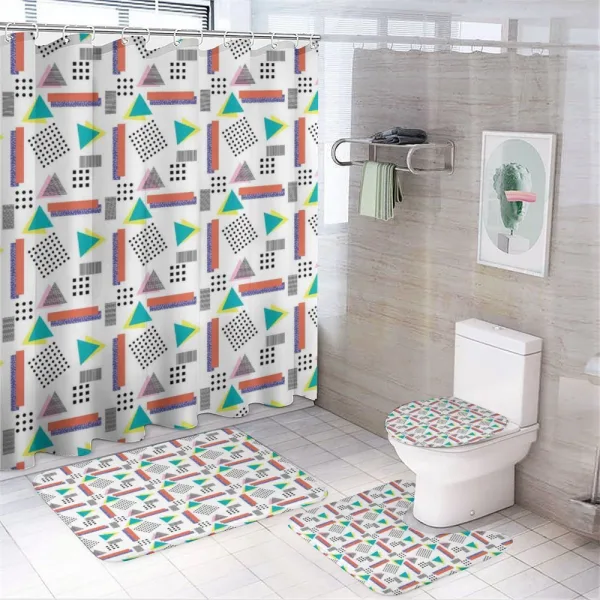 Old Retro Style Pattern on a shower curtain