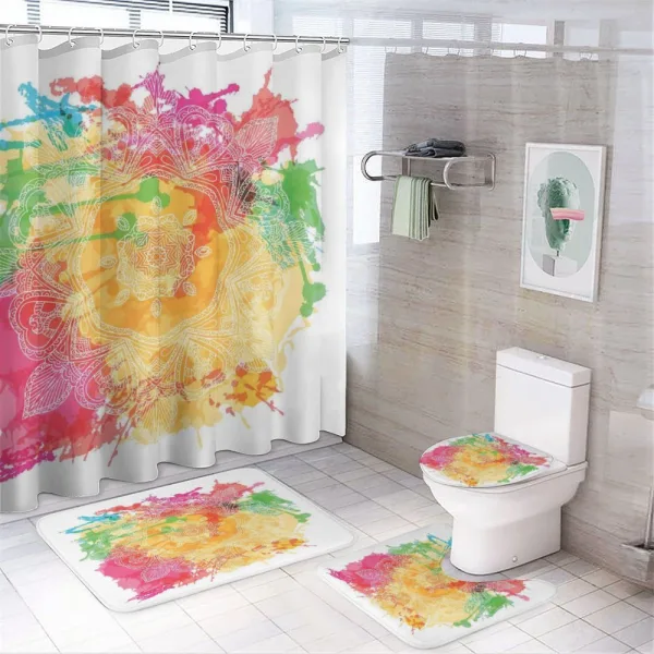 Outline Flower on a shower curtain