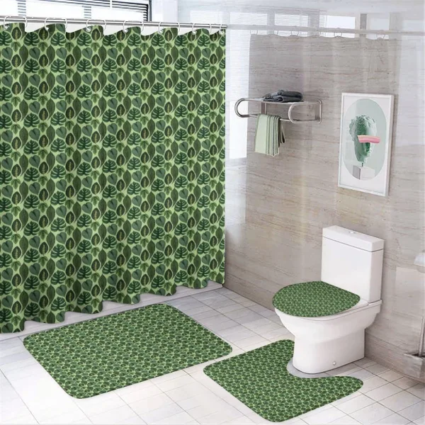 Palm Leaves Jungle Plants on a shower curtain