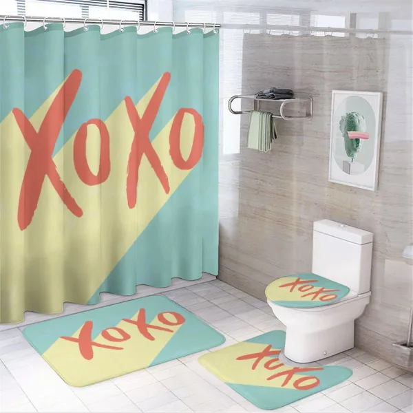 Pop Art Style Retro Vibrant on a shower curtain