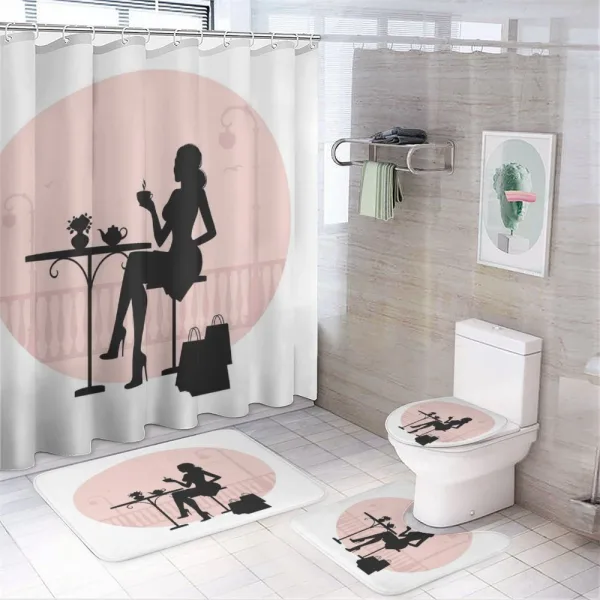 Silhouette Girl on a shower curtain
