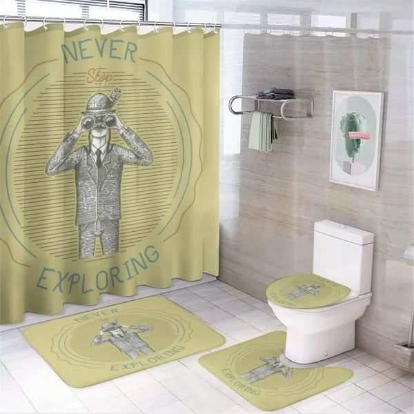 Sketch Man in Suit on a shower curtain