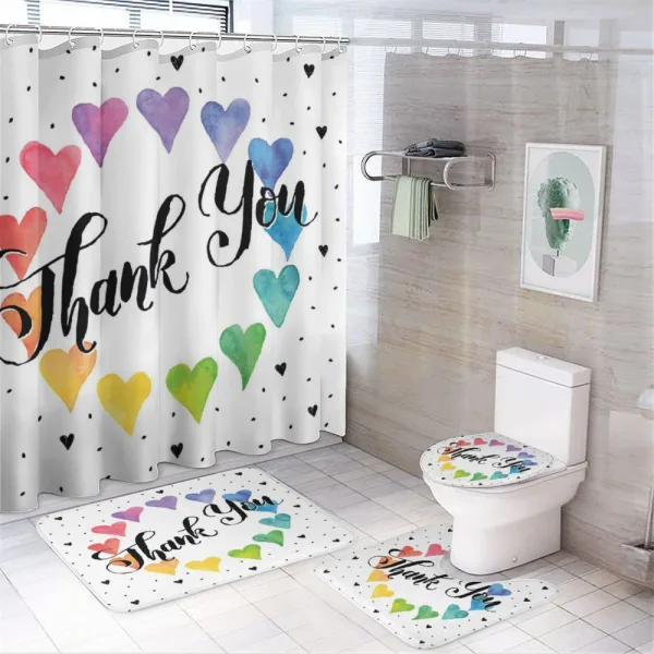 Thank You Words Color on a shower curtain