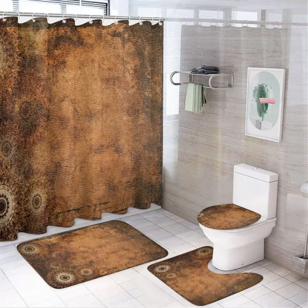 Aged Texture Vintage Floral on a shower curtain