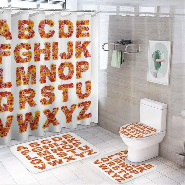 Alphabet Gerbera Flora on a shower curtain
