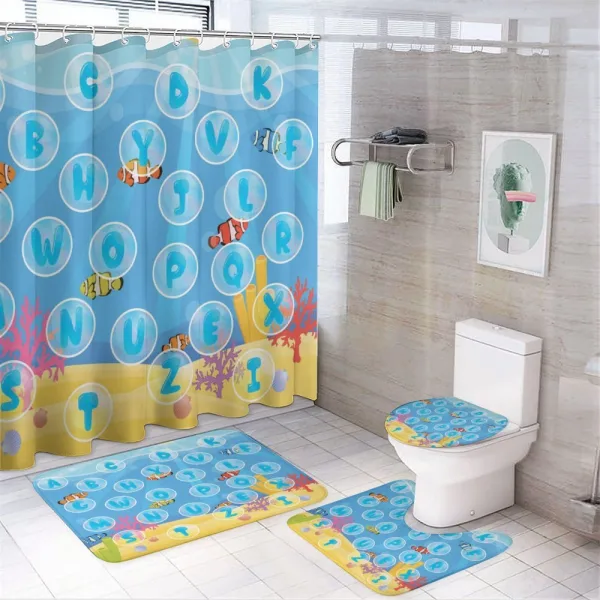 Alphabet Letters on a shower curtain