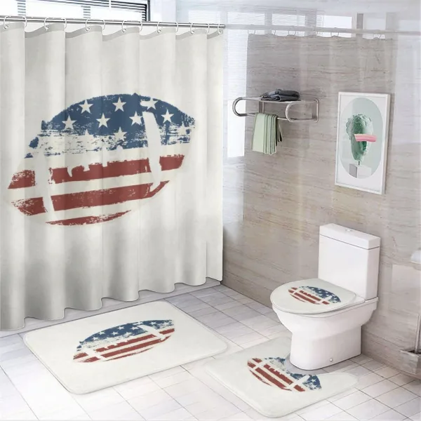 American Flag Football on a shower curtain