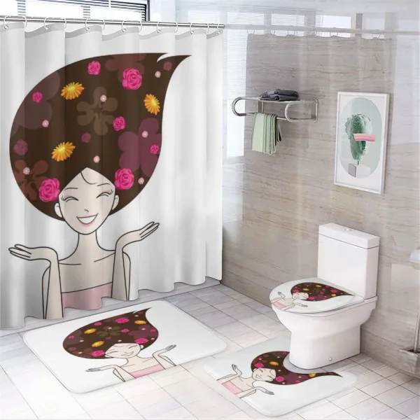 Anime Inspired Woman on a shower curtain