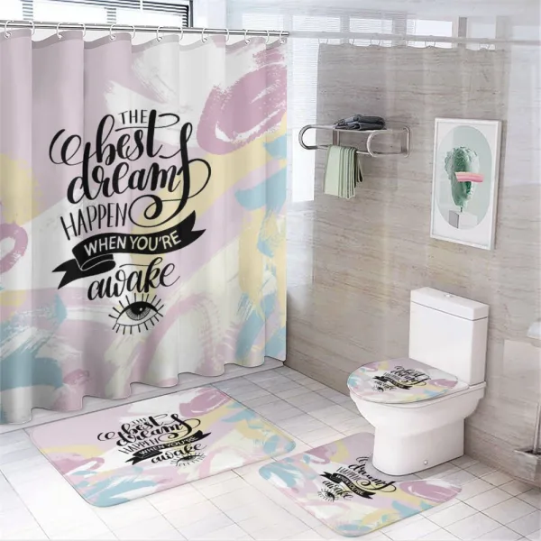 Aquarelle Paint Smear Motif on a shower curtain