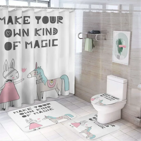 Bunny in Dress Unicorn on a shower curtain